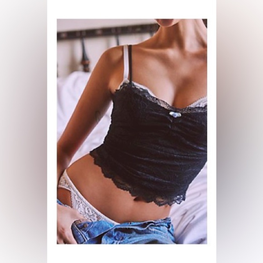 NWT Free People Essential Lace Cami black